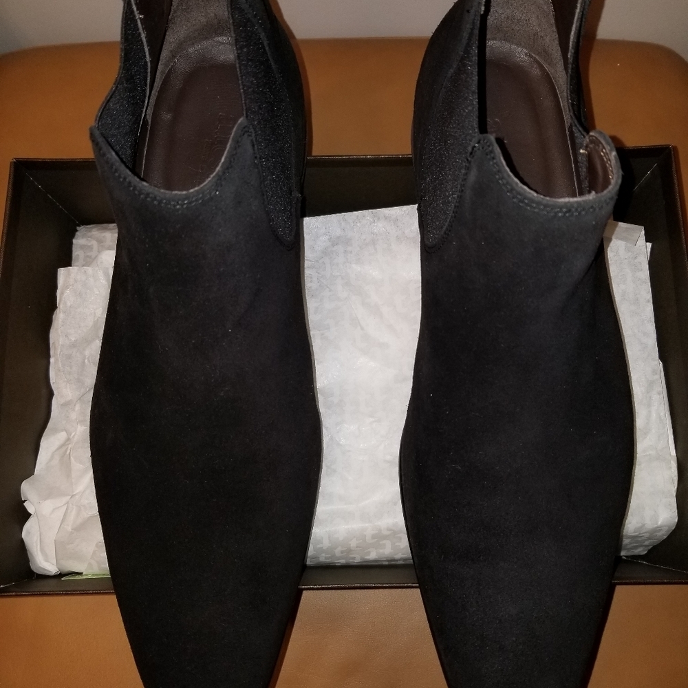 Black suede ankle boots